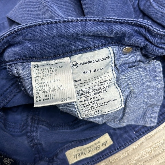 Ag Adriano Goldschmied The Stevie Ankle Slim Straight Leg Jeans Blue Sz 28R - Picture 12 of 12